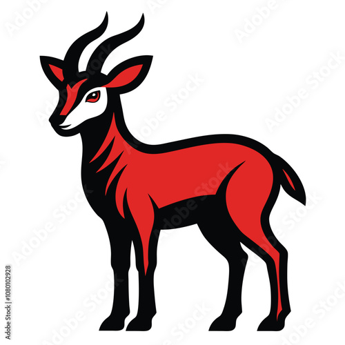 Solid color Goral animal vector design