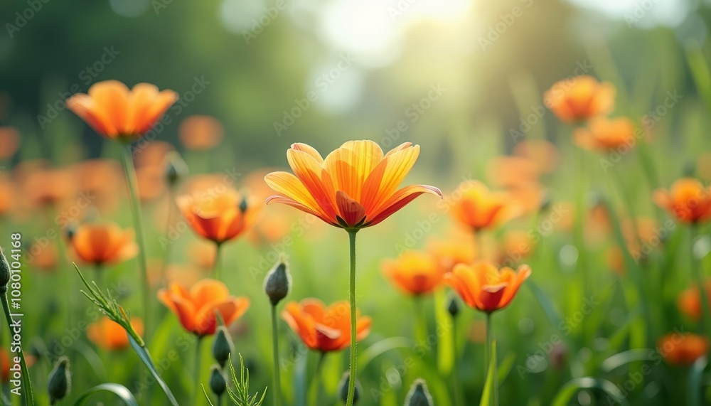 Blooming Sunshine A Field of Orange Flowers Blooming Sunshine A Field of Orange Flowers