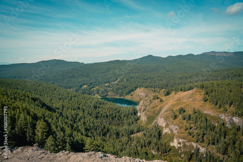 Mountain panorama of beautiful valley in Altai mountains. Altai Mountain range, North Altai, Gorny Altai republic, Russia. photo