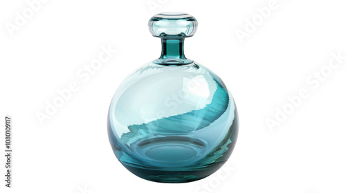 Glass bottle on white transparent background 