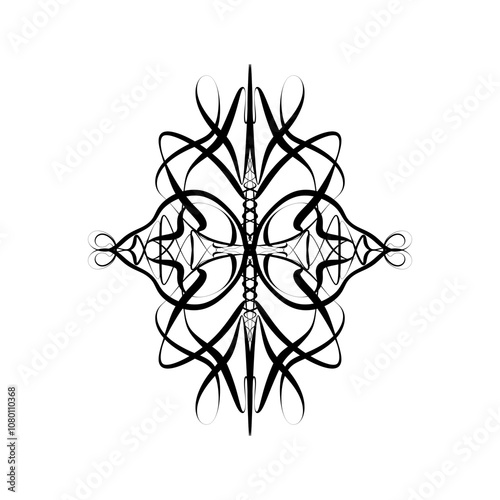 Ornament design with lines and swirls elements on white background 