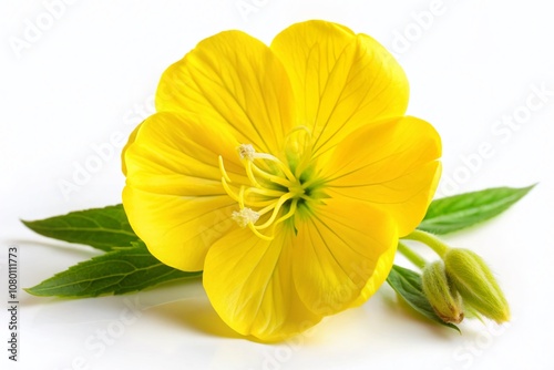 Evening Primrose Yellow Flower, Isolated, Food Photography Style