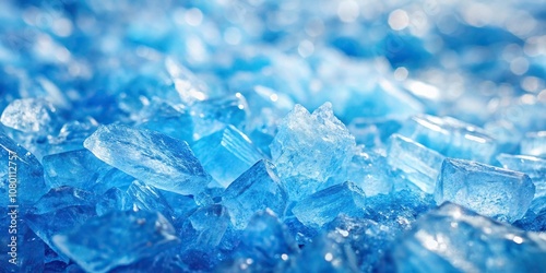 Blue ice texture background with crystal surface