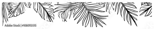 elegant tropical leaf overlays for designs – black vector silhouette
