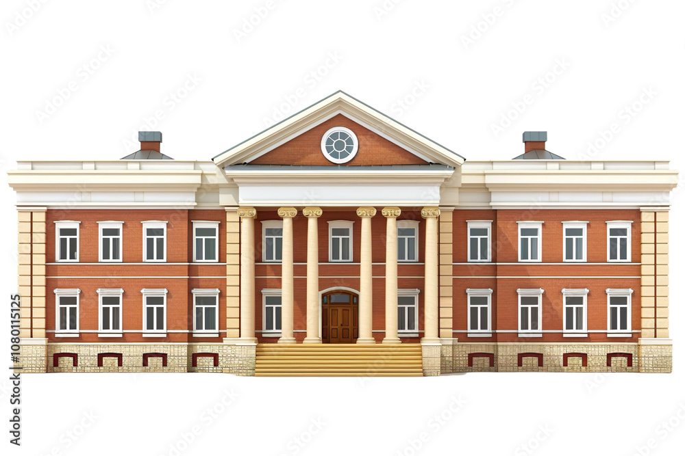 Fototapeta premium School Building isolated on a transparent background