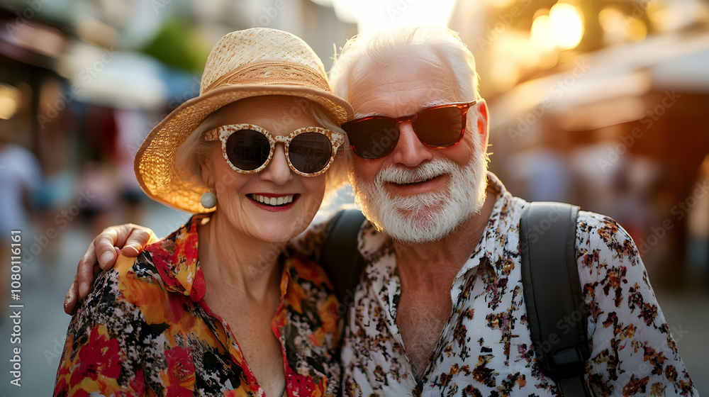 Smiling Senior Couple in Sunglasses - Photo Smiling Senior Couple in Sunglasses - Photo