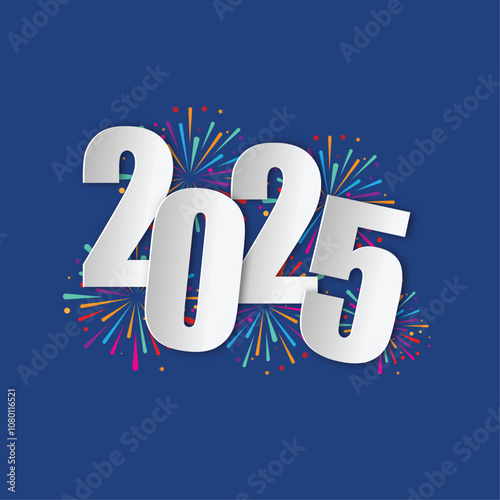 White 2025 Happy New Year Celebrating the Arrival of 2025 