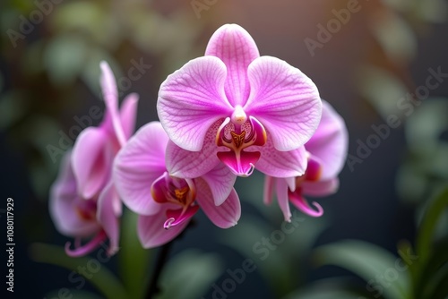  Beautiful pink orchid in bloom