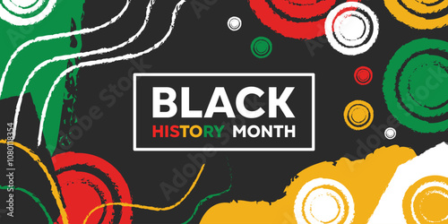 Black History Month. Abstract background. Great for cards, banners, posters, social media and more. Black background.