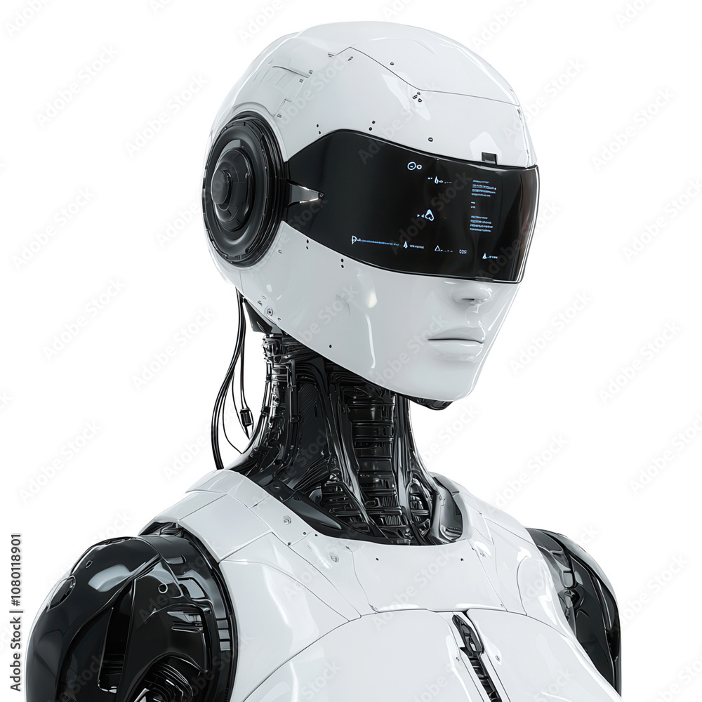 Futuristic robot with sleek design and advanced features, representing innovation. isolate on white background Futuristic robot with sleek design and advanced features, representing innovation. isolate on white background