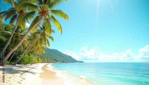 Fototapeta Naklejka Na Ścianę i Meble -   Paradise Found  A serene beach getaway