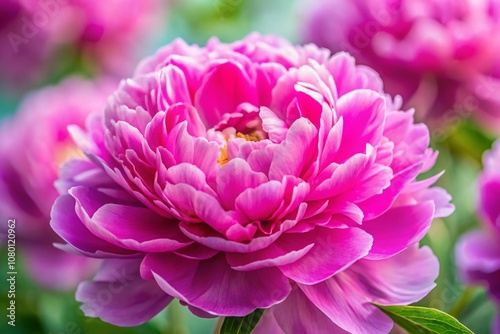 Pink Peony Macro Blurred Background AI Photography