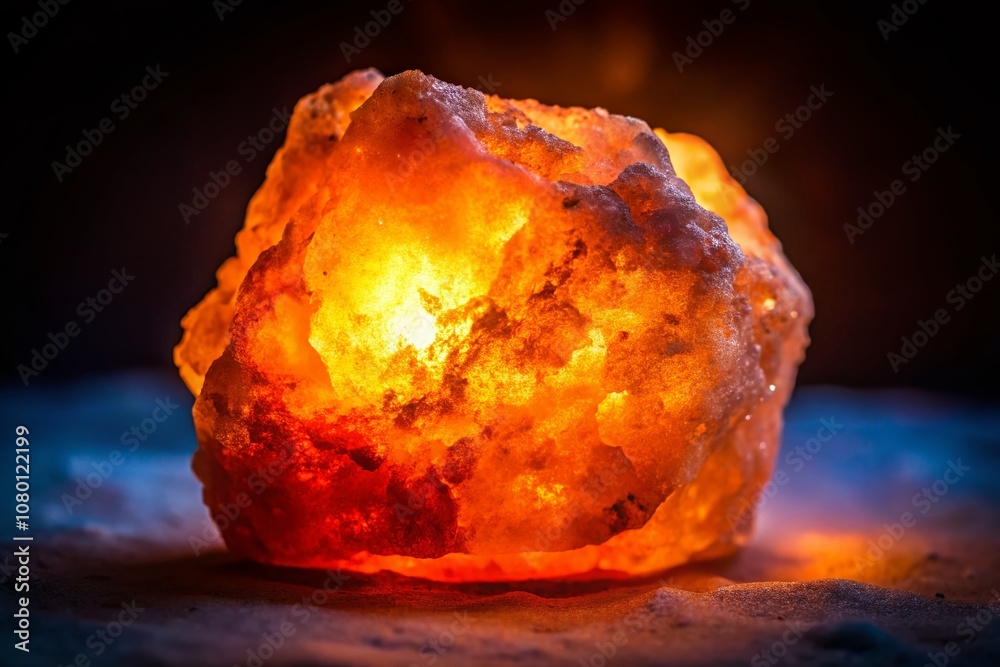 Salt rock's ethereal glow illuminates the night, a mystical aura. Salt rock's ethereal glow illuminates the night, a mystical aura.