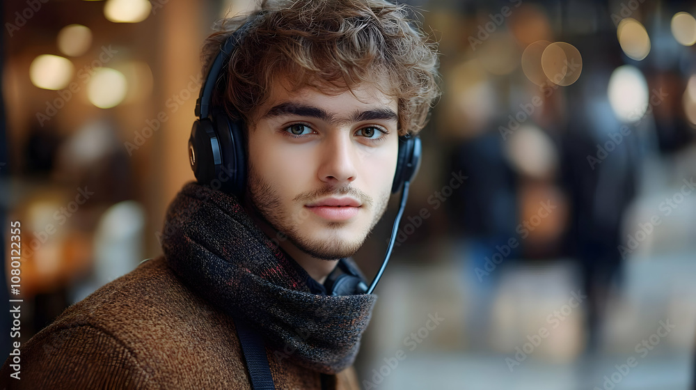 Man with Headphones Portrait, Close-up Photography Man with Headphones Portrait, Close-up Photography