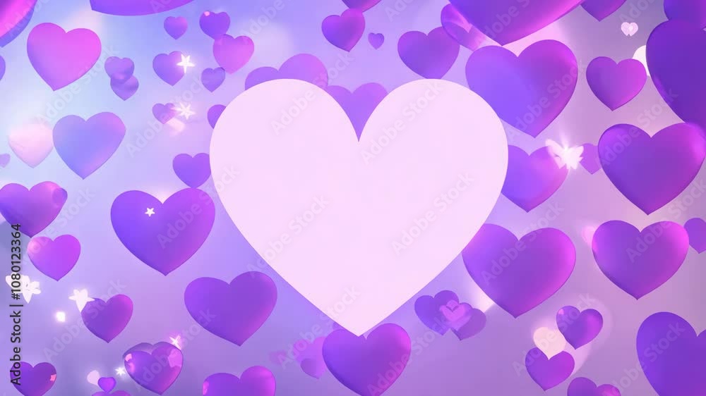 Colorful hearts floating in a dreamy background Colorful hearts floating in a dreamy background