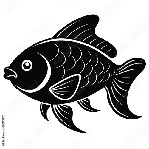 Solid color Gourami animal vector design