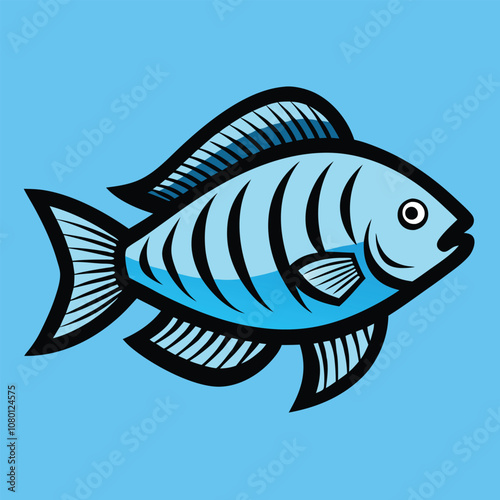 Solid color Gourami animal vector design