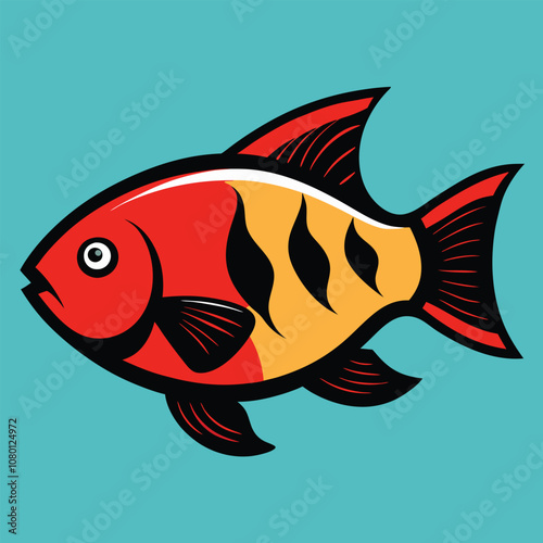 Solid color Gourami animal vector design