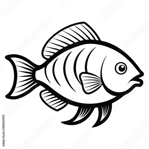 Solid color Gourami animal vector design