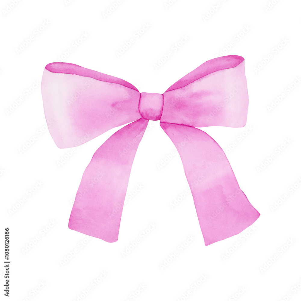 A hand-painted watercolor bow isolated on a white background. An addition to compositions or as an independent design element. A hand-painted watercolor bow isolated on a white background. An addition to compositions or as an independent design element.