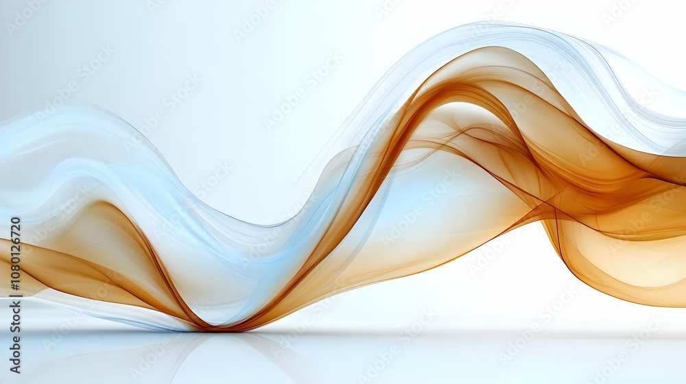 Abstract Background with Brown and Blue Waves