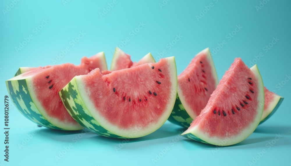 Fresh watermelon slices perfect for a summer snack Fresh watermelon slices perfect for a summer snack