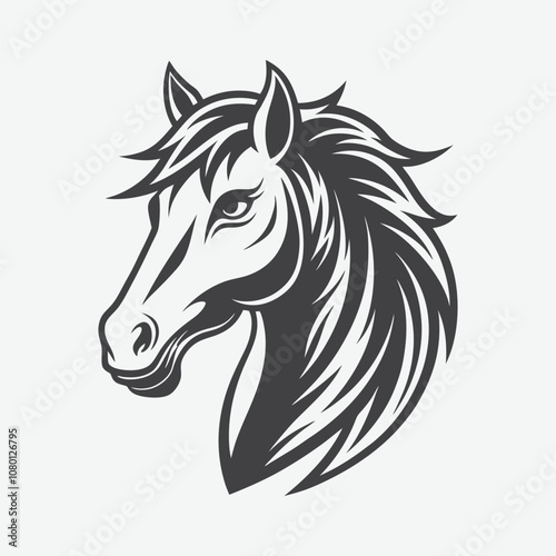 Wallpaper Mural Horse Silhouette Logo Vector Illustration Isolated on White Background in Minimalist Style Torontodigital.ca