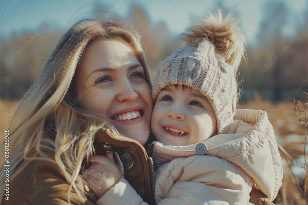 Blonde Family. Outdoor Fun with Mother and Daughter on Vacation, Happy Emotions and Smiling Faces Blonde Family. Outdoor Fun with Mother and Daughter on Vacation, Happy Emotions and Smiling Faces
