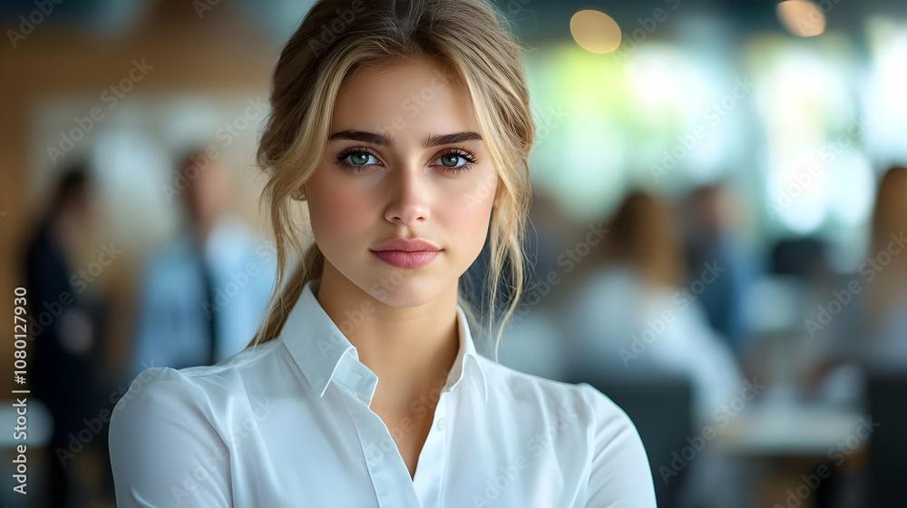 Portrait of a Woman in a White Shirt - Realistic Image Portrait of a Woman in a White Shirt - Realistic Image