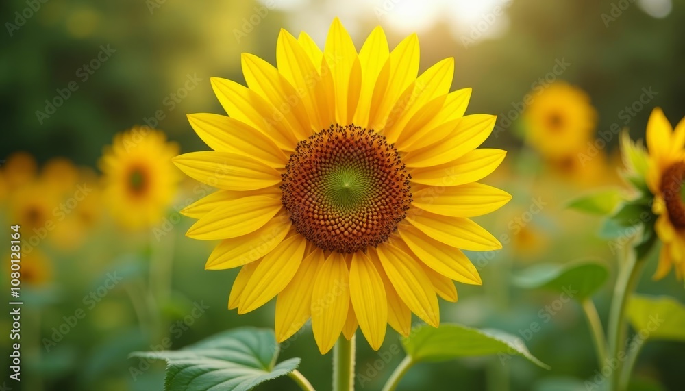 Bright and cheerful sunflower field Bright and cheerful sunflower field