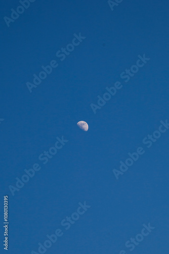 Crescent moon in clear sky