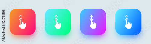 Drag solid icon in square gradient colors. Cursor signs vector illustration.
