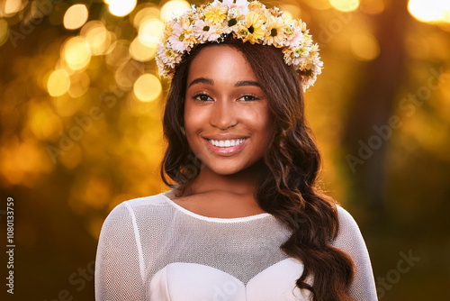 Close-up of a Beautiful Afro-American Woman with Natural Hair