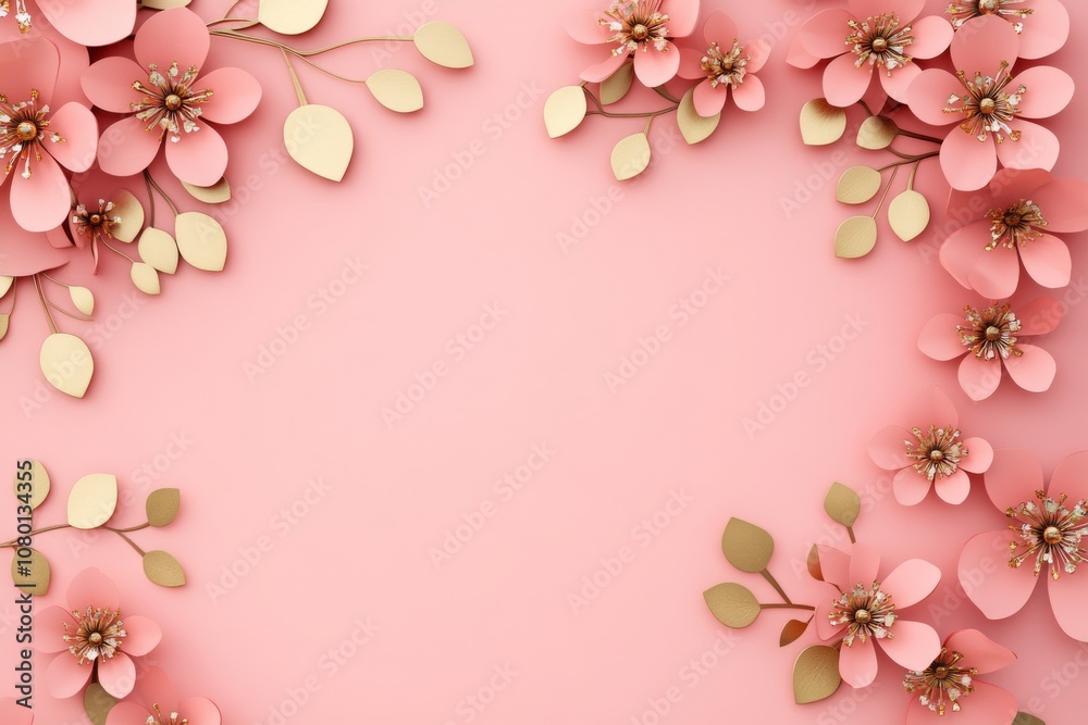 Elegant pink flowers arranged on a soft pink background. Elegant pink flowers arranged on a soft pink background.