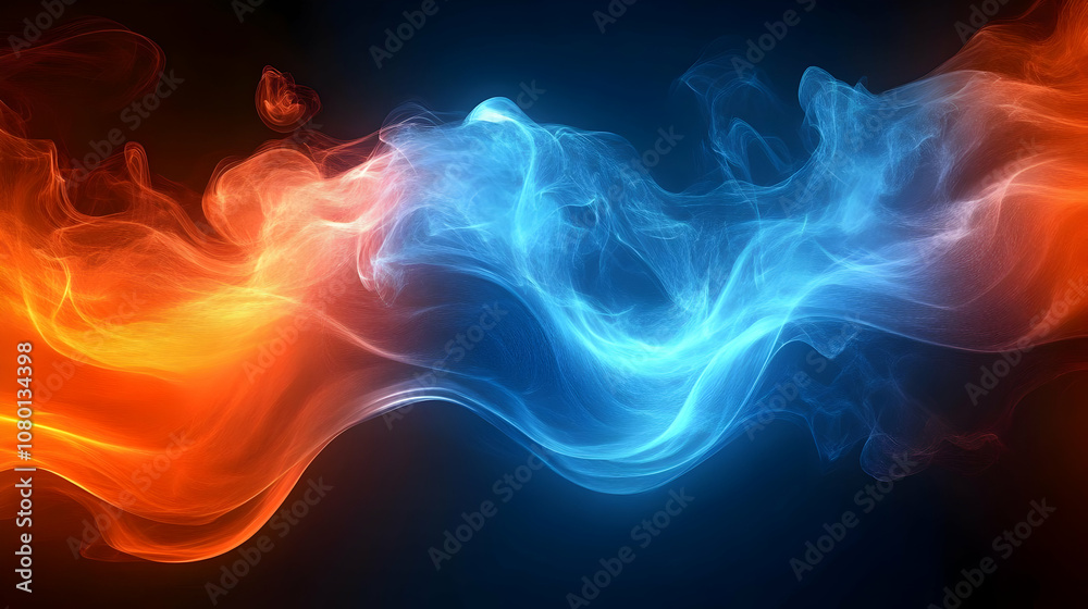 Fototapeta premium Abstract Background with Red and Blue Swirls