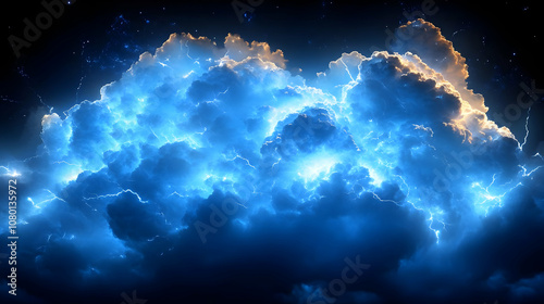 Dark Blue Storm Clouds with...