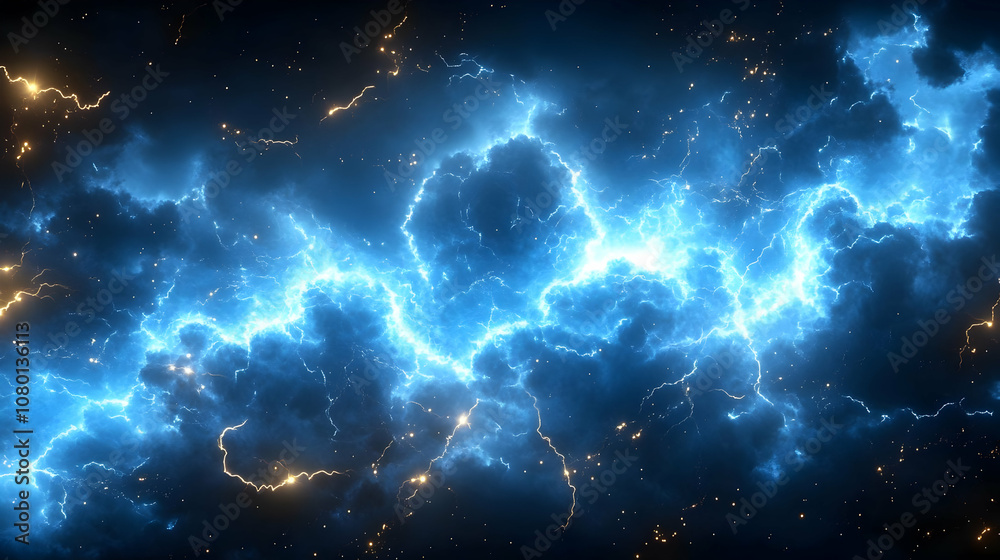 Abstract Blue Lightning Background Abstract Blue Lightning Background