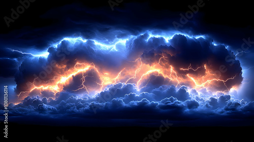 Lightning Storm Clouds Abst...