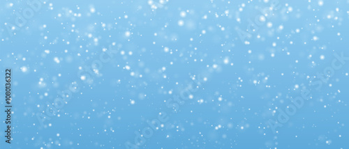Falling snow flakes banner. White snowflakes flying in the air. Snow flakes, snow background. Winter snowfall illustration