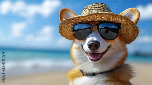 Dog Wearing Sunglasses and ...