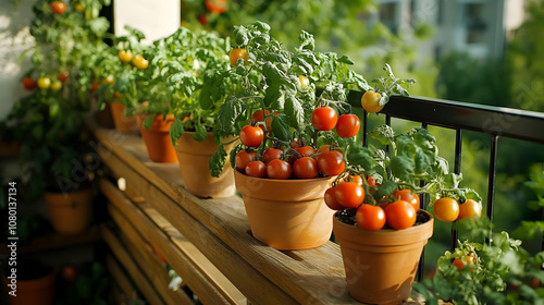 Red Tomatoes Growing on a B...