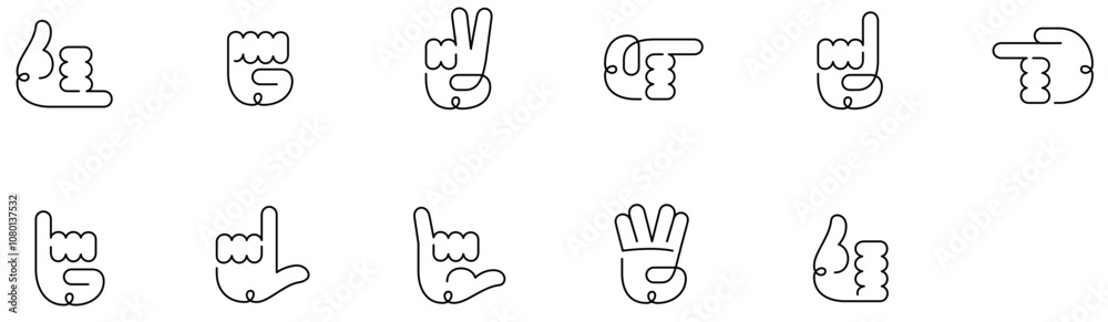 Obraz premium Set of Hands Gestures icons