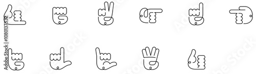 Set of Hands Gestures icons
