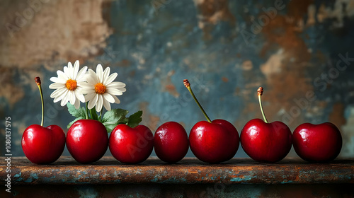 Red Cherries and White Dais...