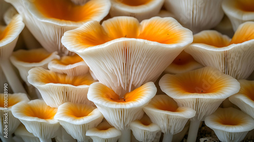 Orange and White Mushrooms ...