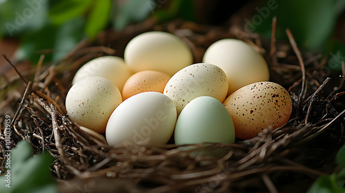 Bird's Nest with Colorful E...