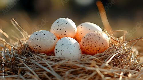 Bird's Nest with Speckled E...