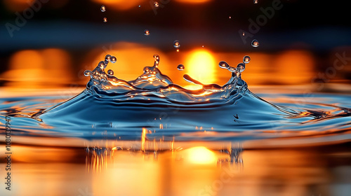 Water Drop Splashing into S...