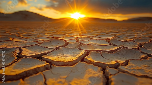 Cracked Earth Sunset -  Rea...