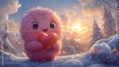 Cute Fluffy Creature Holdin...